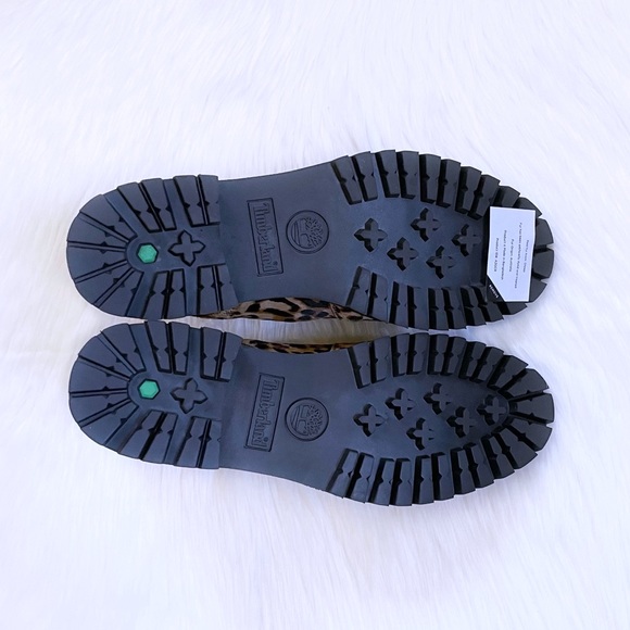 Timberland Women’s London Square Cheetah Print Calf Hair Combat Boot Mid Hiker - Picture 9 of 9